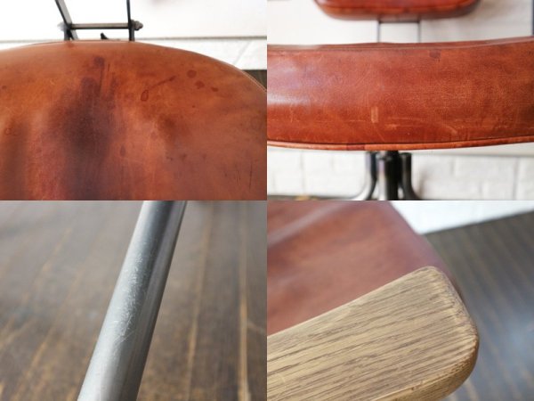 トラックファニチャー TRUCK FURNITURE デスクワークチェア DESKWORK CHAIR ARM 本革 スチールフレーム スタッズ デスクチェア ◎