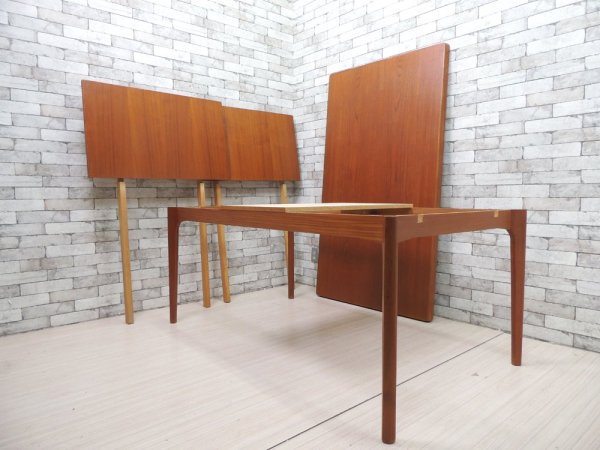 Vejle Stole og Møbelfabrik EXテーブル チーク材 ダイニングテーブル Henning Kjærnulf デンマーク 北欧ビンテージ ●