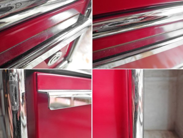 ユーエスエムハラー USM Haller モジュラーファニチャー Modular Furniture ハラーシステム ロールボーイ ワゴン デスクキャビネット 3段 ルビーレッド 鍵付♪