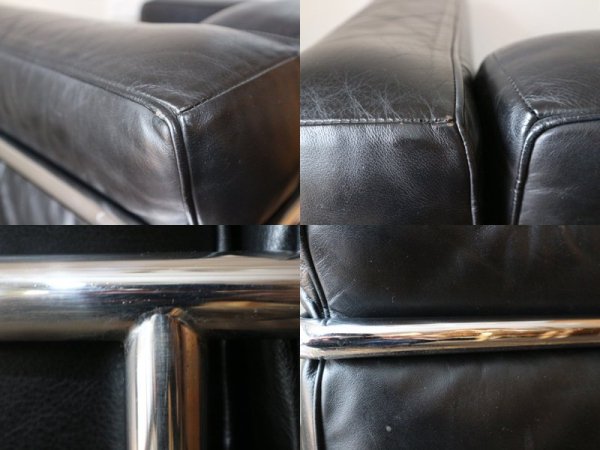 カッシーナ Cassina LC2 ソファ 1シーター 本革 ブラック ル・コルビュジェ ピエール・ジャンヌレ シャルロット・ペリアン デザイン 参考価格 108万円 ◎