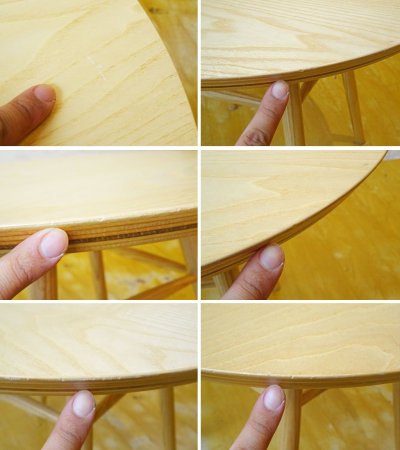 イデー IDEE アーオ テーブル AO TABLE ナチュラル アッシュ材 円形 ローテーブル 定価¥46,200- 岡嶌要 ★