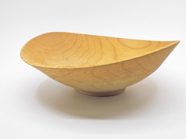 須田二郎 樫無垢材 木の器 鉢 ボウル W30cm 現代作家 木工家 ●