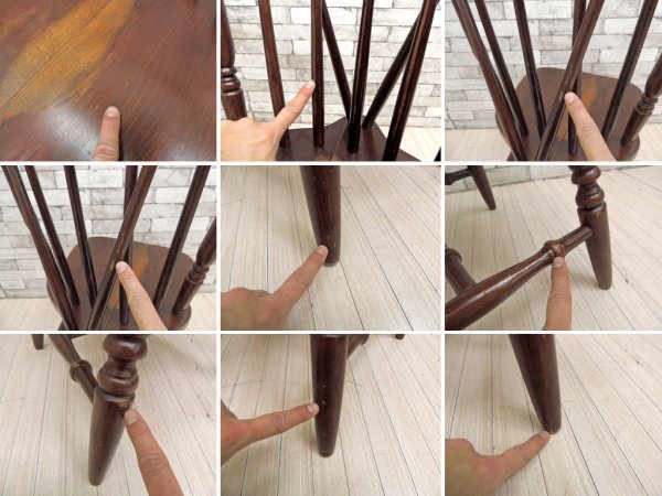 飛騨産業 HIDA 穂高 ウィンザーチェア ファンバック アンティーク レトロ ダイニングチェア ブナ材 キツツキ ●
