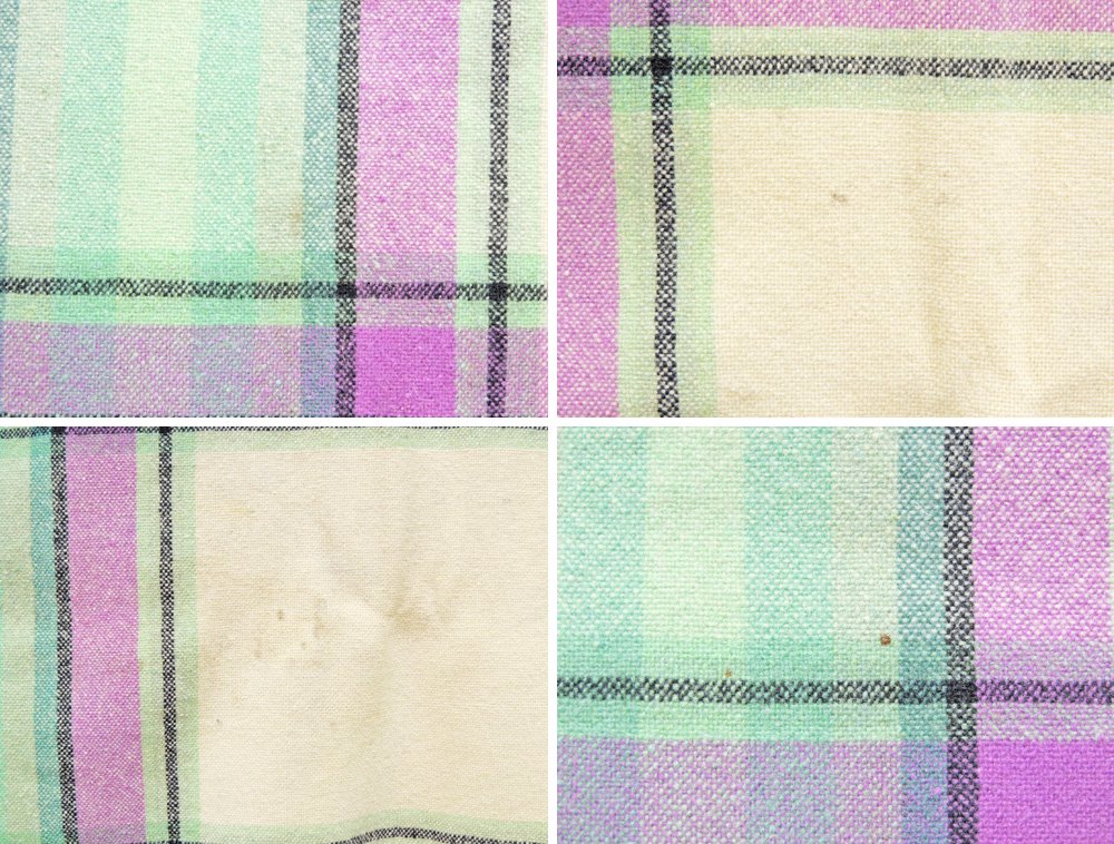 ペンドルトン PENDLETON ファブリック生地 ウール チェック柄 オフホワイト×ピンク×グリーン 135×125cm USビンテージ Vintage ●
