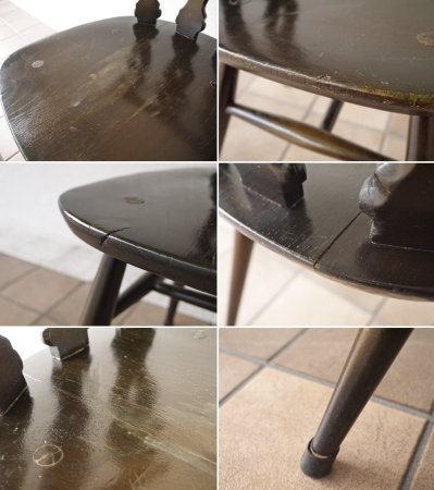 アーコール Ercol ボウトップシスルバック ダイニングチェア エルム材 オールドコロニアル UKビンテージ 英国 アンティーク ◇