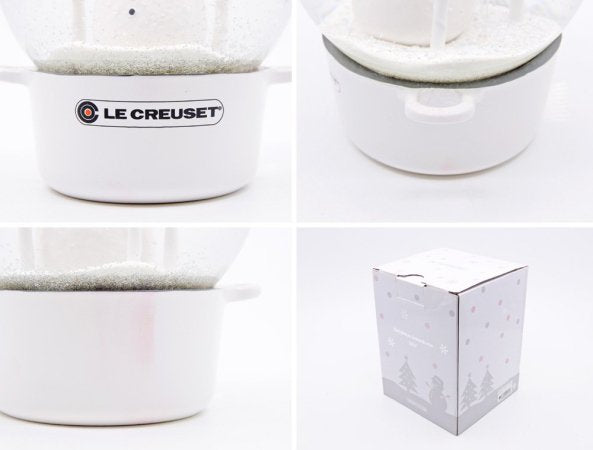 ルクルーゼ LECREUSET クリスマススノードーム 2017 Christmas Edition ホワイト 雪だるま 元箱付 非売品 ●