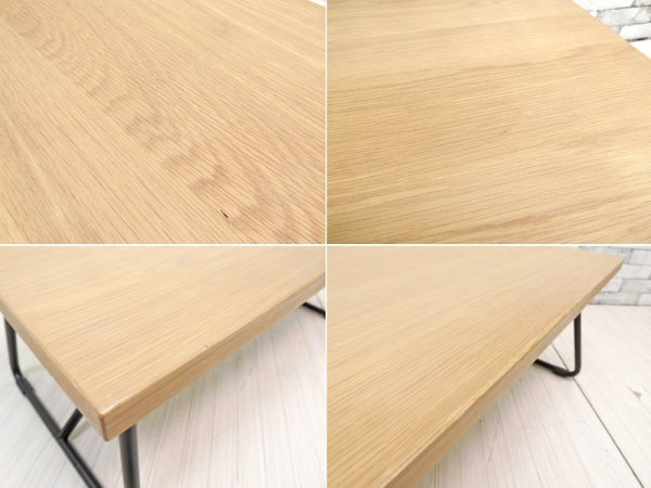 無印良品 MUJI 折りたたみローテーブル スチール脚 センターテーブル オーク材 W90cm 説明書付 ナチュラルデザイン 定価¥15,900- ●