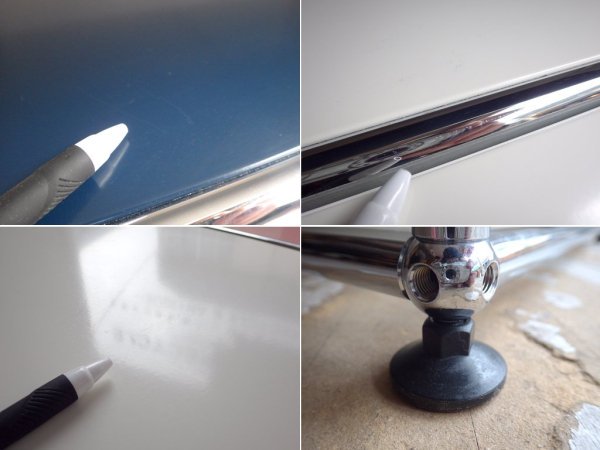 ユーエスエムハラー USM Haller モジュラーファニチャー ハラーシステム キャビネット シェルフ 2段 ドロワー2杯 ドロップダウンドア ホワイト スティールブルー ♪