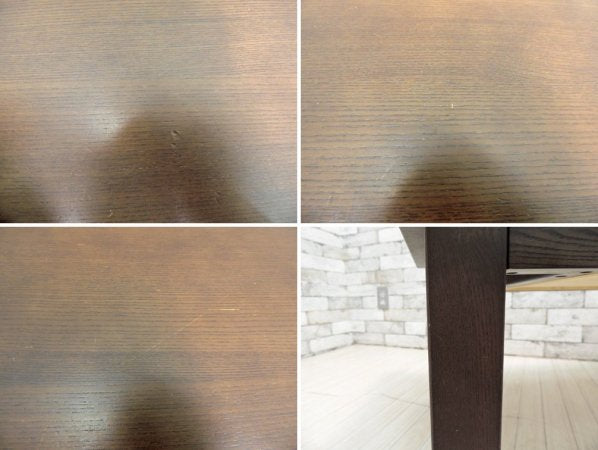 無印良品 MUJI 木製 引出し付き ローテーブル センターテーブル タモ材 ブラウン W90cm 廃番 ●