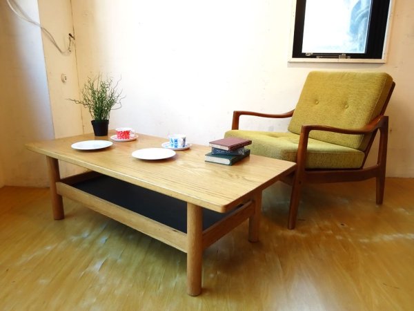 イデー IDEE ディモンシュ ローテーブル DIMANCHE LOW TABLE ホワイトオーク無垢材×ブラックグリーン コーヒーテーブル 現行品 ★