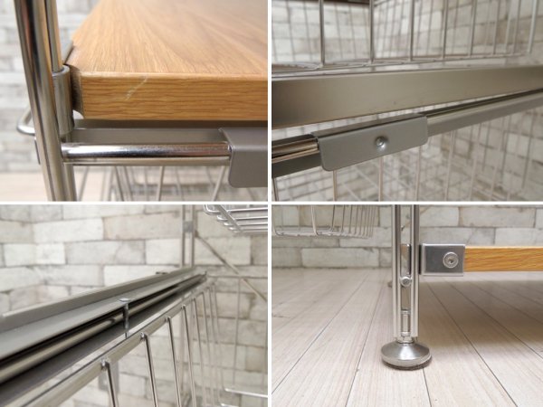 無印良品 MUJI ステンレスユニットシェルフ オーク材 棚板 ワードローブ&バスケット付き W140cm 総額:77,710円 ●