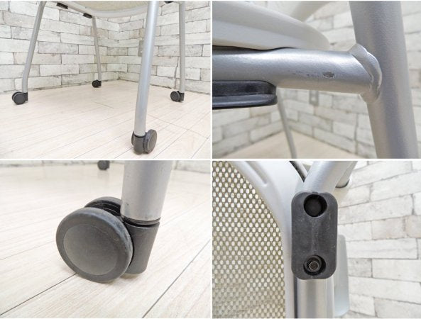 ハーマンミラー Herman miller ケイパーチェア CAPER Chair フレックスネット メタリックシルバー ジェフ・ウェバー 2脚セット 合計定価¥136,400- B ●