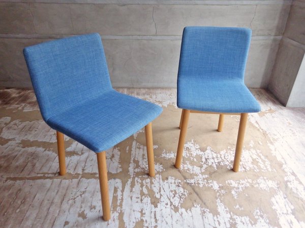 イデー IDEE スティルト チェア STILT CHAIR ブルー 2脚セット ナラ材 マリナ・ボーティエ 1脚定価25,000円 ♪