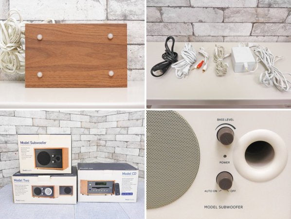 チボリ オーディオ Tivoli Audio MODEL TWO MODEL CD ラジオ サブウーファー スピーカー ヘンリークロス オーディオセット クラシックウォールナット×ベージュ 元箱付 ●