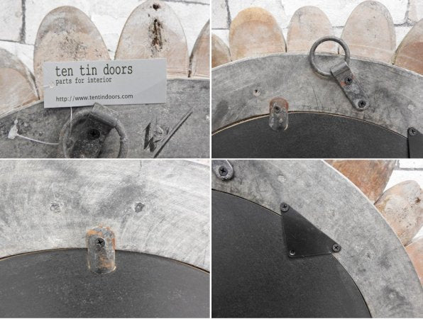 テンティンドアーズ ten tin doors ウォールミラー 壁掛け鏡 ラウンド 円形 Φ73cm 靴の木型 古道具 アンティーク Antique リメイクアイテム 定価:4.18万円 ●