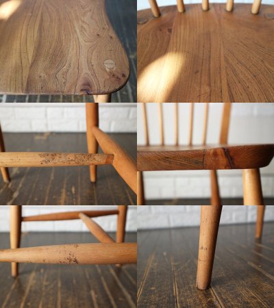 アーコール Ercol フープバック ダイニングチェア 英国 60's ビンテージ エルム×ビーチ 希少 5spoke◎