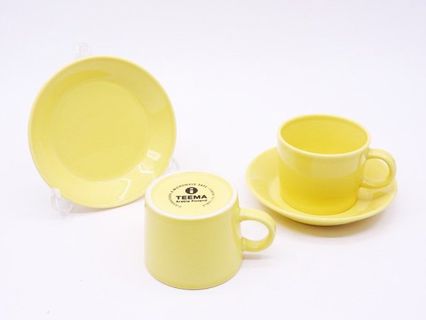 イッタラ iittala ティーマ TEEMA カップ&ソーサー C/S イエロー カイ・フランク Kaj Franck 廃番 北欧食器 B ●