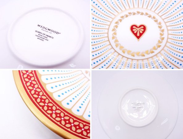 ウェッジウッド WEDGWOOD ハーレクインコレクション Harlequin Collection クイーンオブハート QUEEN OF HEARTS カップ&ソーサー C/S 白磁 英国 ●