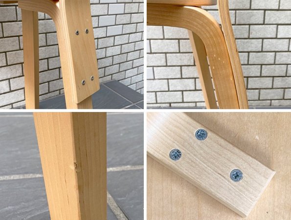 アルテック artek チェア66 CHAIR66 ダイニングチェア バーチ材 アルヴァ・アアルト クッション付き 北欧家具 フィンランド B ■