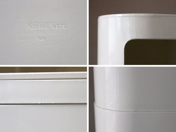 カルテル Kartell コンポニビリ COMPONIBILI スクエアエレメント 3段 ホワイト ハイ2段 + ロー1段 ドア&キャスター付 アンナ・カステッリ・フェリエーリ イタリア ◎