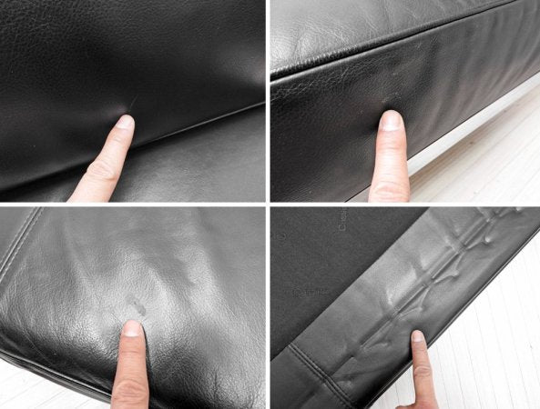 カッシーナ Cassina LC5.F ソファ 3Pソファ デイベッド ポリエステルパッディング仕様 本革 ル・コルビュジェ ブラックレザー×クロームフレーム 参考価格141.9万~ ●