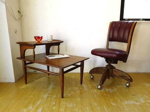 アメリカ ビンテージ US Vintage ステップ テーブル Step end table ウォールナットオイル仕上 ミッドセンチュリー USA ★