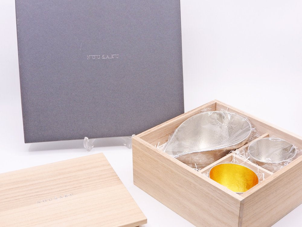 能作 NOUSAKU カゴ KAGO 錫製バスケット スクエア Square-L 箱付 未使用品 定価:¥13,200- ●