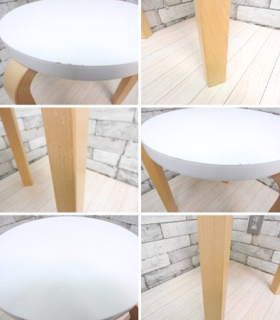 アルテック Artek Stool60 スツール 80周年記念モデル ホワイトラッカー アルヴァ・アアルト 北欧家具 ●