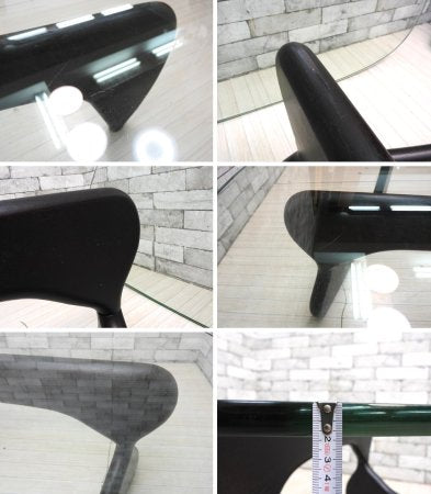 イサムノグチ Isamu Noguchi コーヒーテーブル Coffee Table ガラス天板厚19mm リプロダクト品 デザイナーズ家具 名作 現状品 ●