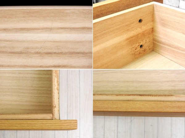 無印良品 MUJI タモ材 ワイドチェスト 2列4段 ナチュラル 廃番 ●