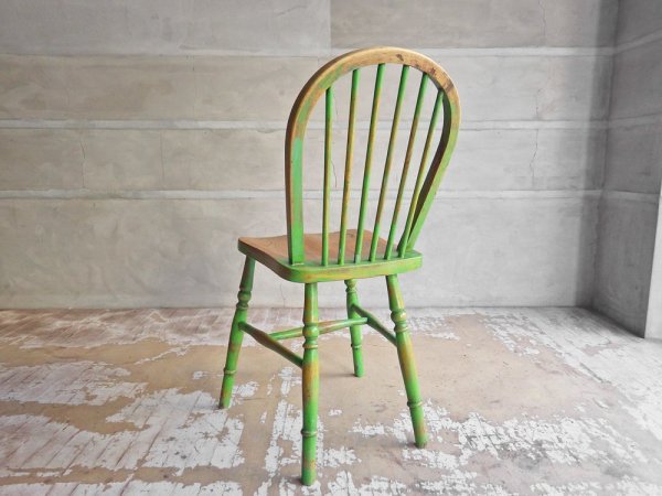 フランスビンテージ French Vintage ダイニングチェア オールドパイン材 グリーン カントリースタイル ロイズアンティークス Lloyd's Antiques 取扱い A ♪