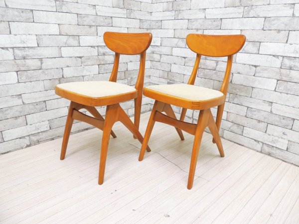 マルニ木工 maruni デルタチェア delta chair ダイニングチェア ビンテージ アイボリーファブリック A ●