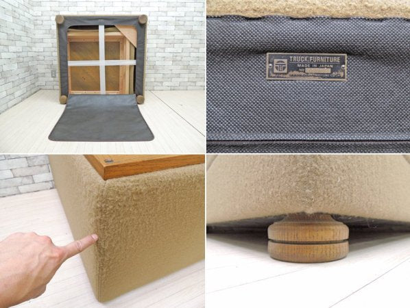 トラックファニチャー TRUCK FURNITURE コーナーテーブル HN SOFA CORNER TABLE ナラ無垢材 ウール生地 インダストリアル 定価¥486,200- ●