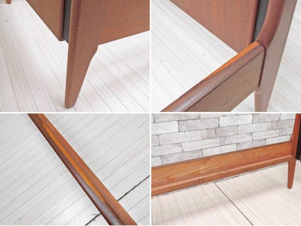 北欧ビンテージ Scandinavian Vintage チーク材 ベッドフレーム セミシングルサイズ ノックダウン式 ゲタマ社 GETAMA マットレス付 希少 ●