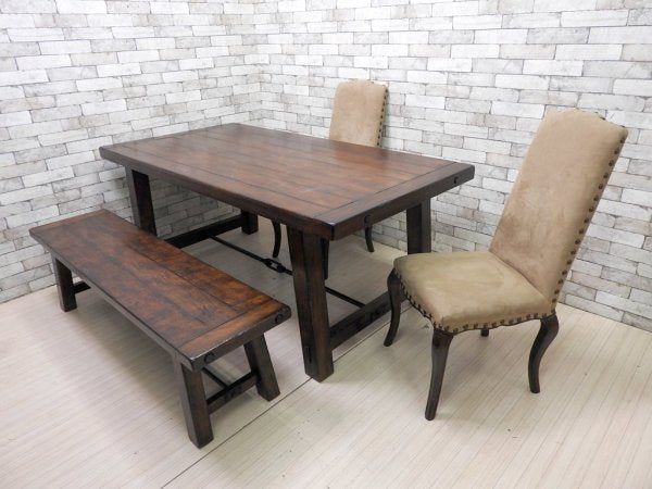ポッタリーバーン Pottery Barn ダイニングベンチ Benchwright Dining Bench オーク材 インダストリアル アメリカ ●