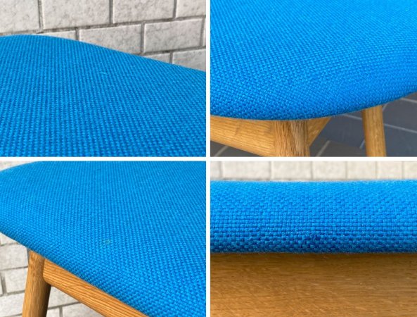 飛騨産業 HIDA キツツキ コブリナ cobrina ベンチ チェア オーク材 TF660 OU 張地パレット LBU ブルーファブリック 北欧スタイル 定価¥55,000- ■