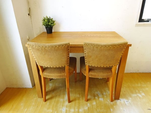 トラックファニチャー TRUCK FURNITURE エスアールチェア SR CHAIR ナラ無垢材 ×コーデュロイ生地 F-21 ・ グリーン ナチュラル 定価¥67,100- A ★