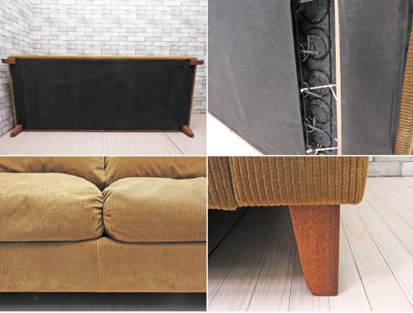 トラックファニチャー TRUCK FURNITURE FK ソファ 3人掛け FK SOFA 3-SEATER ウォールナット無垢材 コーデュロイ ●