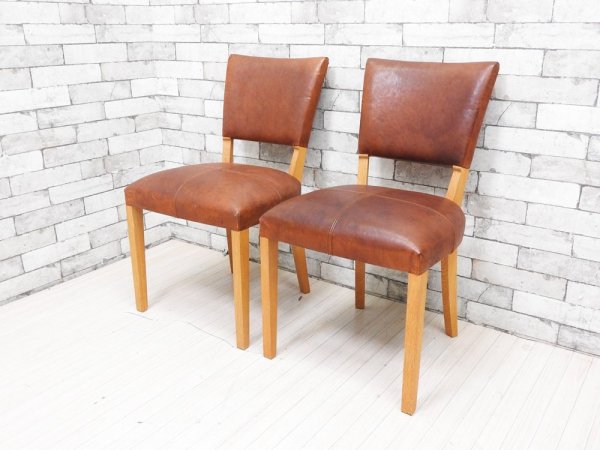 トラックファニチャー TRUCK FURNITURE エスアールチェア SR CHAIR ダイニングチェア ナラ無垢材 本革 L-1 BROWN 定価¥105,600- B ●