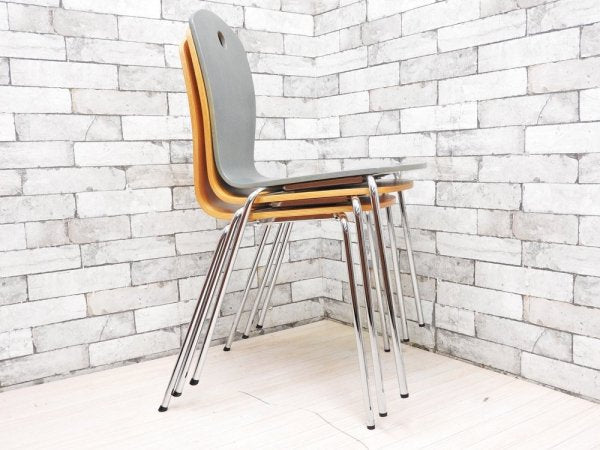 コルホネン P.O.KORHONEN OY Raisio ダイニングチェア プライウッド ブルー フィンランド 北欧デザイン ●