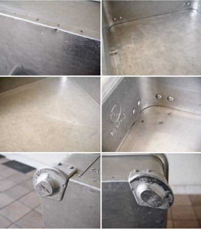 ツァーゲス zarges ビンテージ アルミコンテナ スタッキング アルミボックス 3pcs PHONIX エンボス カードボルダー インダストリアル ◇