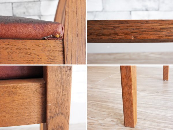 トラックファニチャー TRUCK FURNITURE クアトロチェア QUATTRO CHAIR ナラ無垢材 × 牛革シート ダイニングチェア 定価¥70,400- ●
