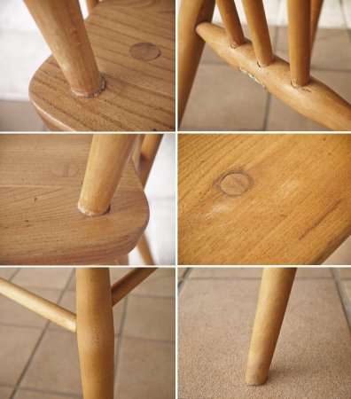 アーコール Ercol スティックバックチェア スピンドルチェア エルム材 UKビンテージ Vintage 英国家具 ◇