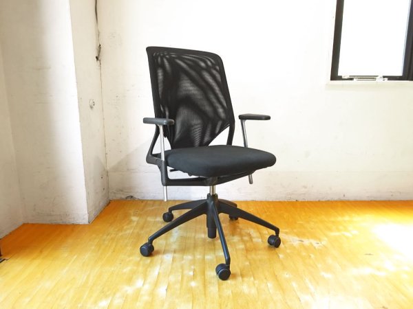 ヴィトラ vitra メダ2 MEDA ? デスクチェア ワークチェア ブラックメッシュバック アルベルト・メダ 取扱説明書付 ★