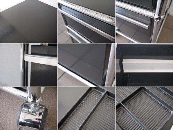 USMエムハラー USM Haller モジュラーファニチャー Modular Furniture ハラーシステム ロールボーイ デスクワゴン グラファイトブラック ◇