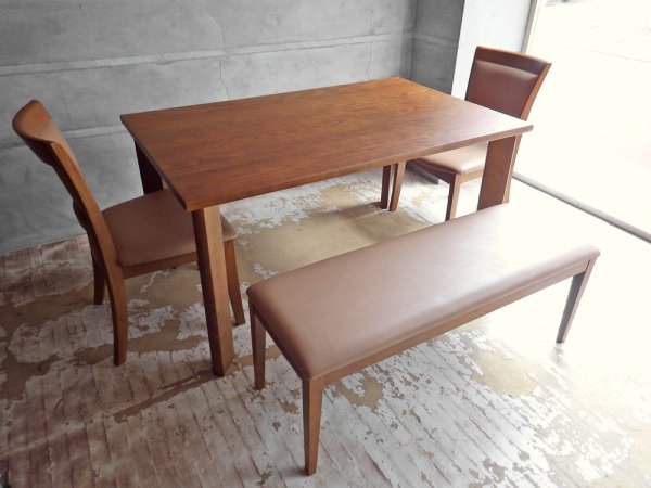 飛騨産業 HIDA キツツキマーク モトイ motoi ベンチ オーク無垢材 PVCレザー ♪