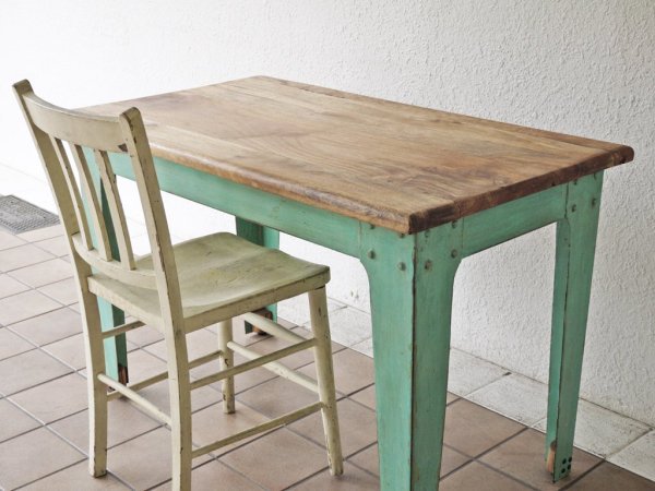 シャビーシック Shabby chic アカシア無垢材xアイアン ワークデスク パーソナルデスク ペインテッド カントリー 幅111cm ◇