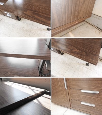 GKデザイン 希少ビンテージ ウォールユニットシェルフ デスク&収納付 棚板8枚 W170cm レトロファニチャー 北欧スタイル A ●