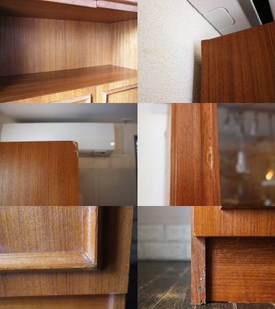 ヴィンテージ チーク材 カップボード 2枚扉 食器棚 北欧 スタイル ◎