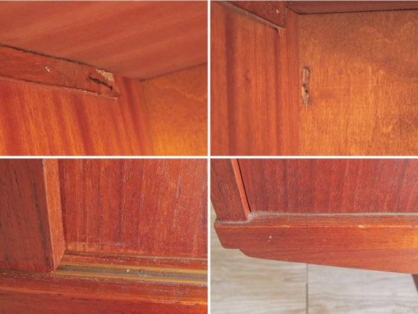 北欧ビンテージ Scandinavian Vintage チーク材 サイドボード キャビネット W128cm 北欧家具 ●